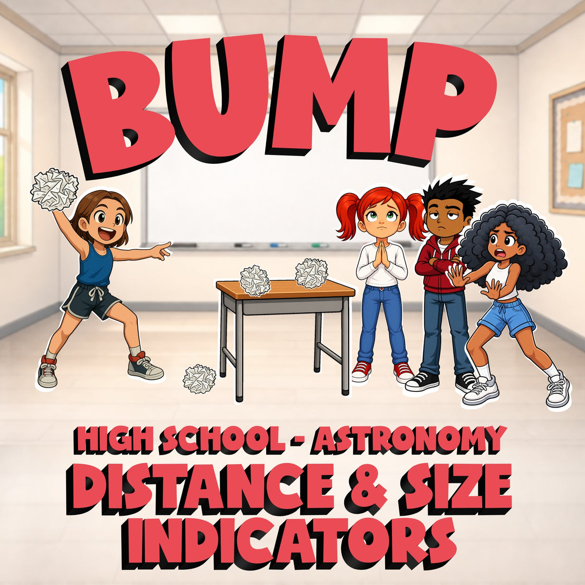 Distance & Size Indicators BUMP Science Game - No Prep Astronomy Review Activity