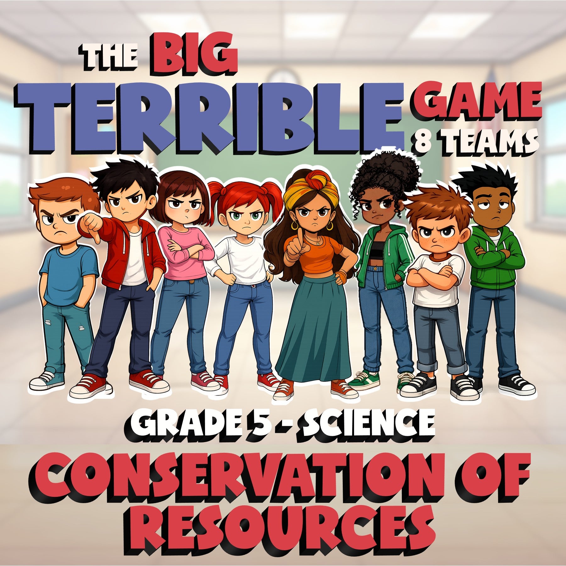 Conservation of Resources BIG TERRIBLE GAME - No Prep Grade 5 Science Review