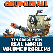 Real World Volume Problems GRUDGEBALL Math Game - No Prep Grade 7 Review