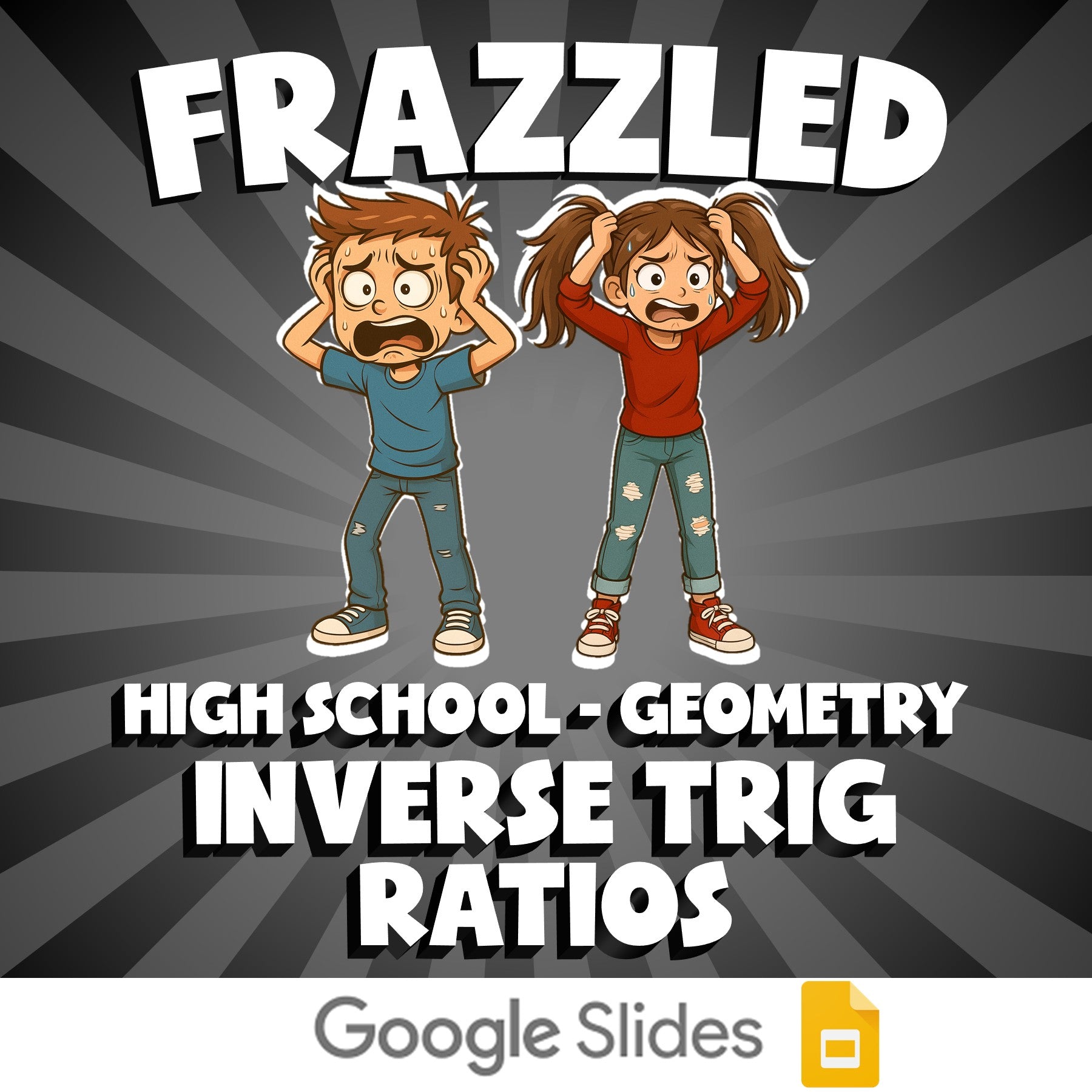 Inverse Trig Ratios FRAZZLED Math Game - No Prep Geometry Review Activity