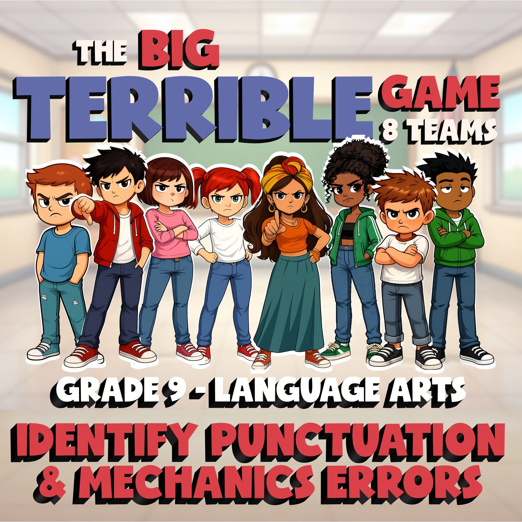 Identify Punctuation & Mechanics Errors BIG TERRIBLE GAME - Grade 9 ELA Review