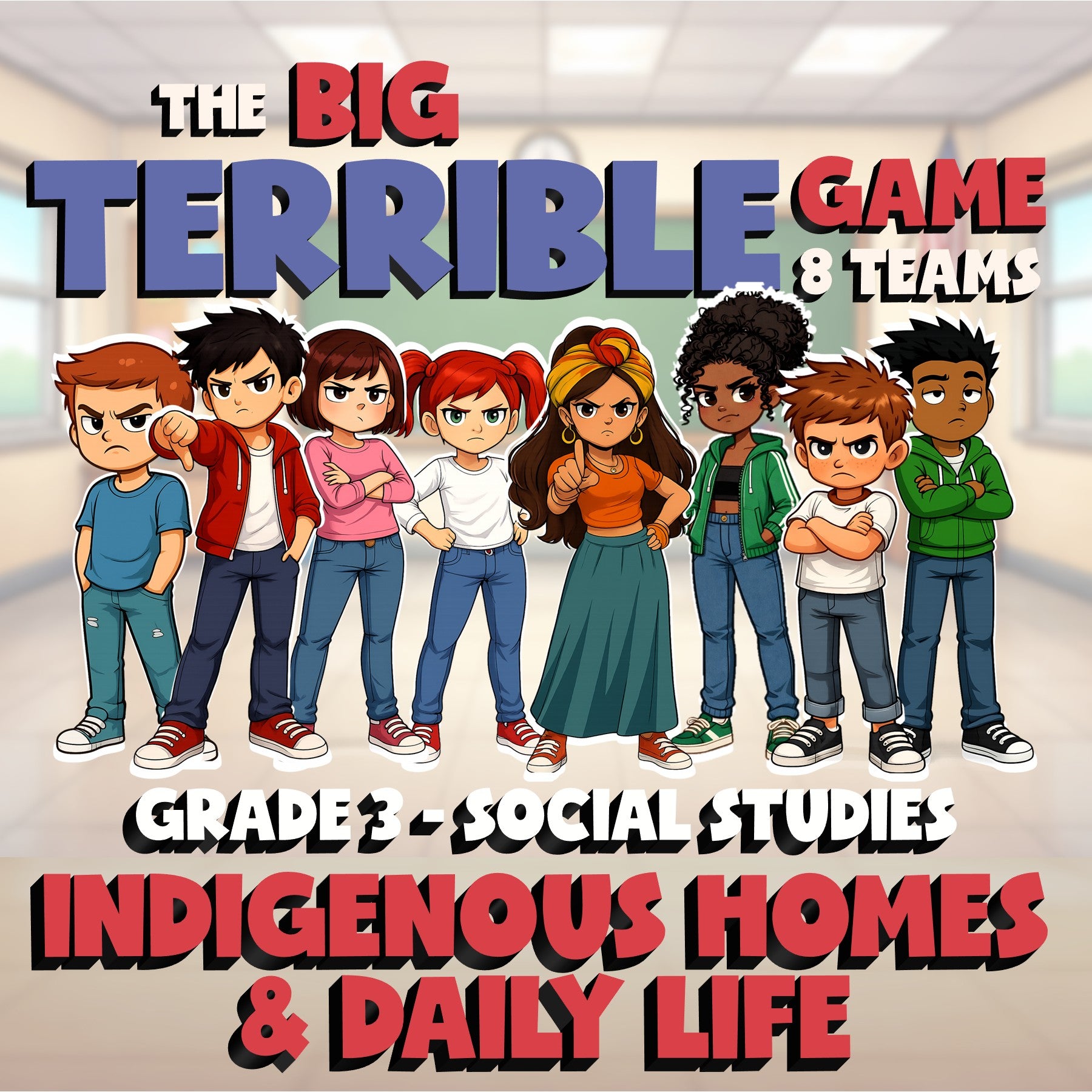 Indigenous Homes & Daily Life BIG TERRIBLE GAME - No Prep Grade 3 Socials Review