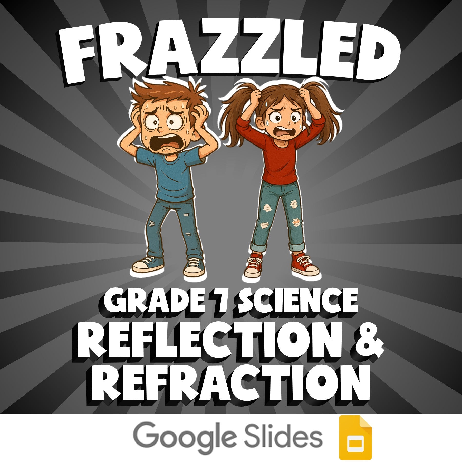 Reflection & Refraction FRAZZLED Science Game - No Prep Grade 7 Review Activity