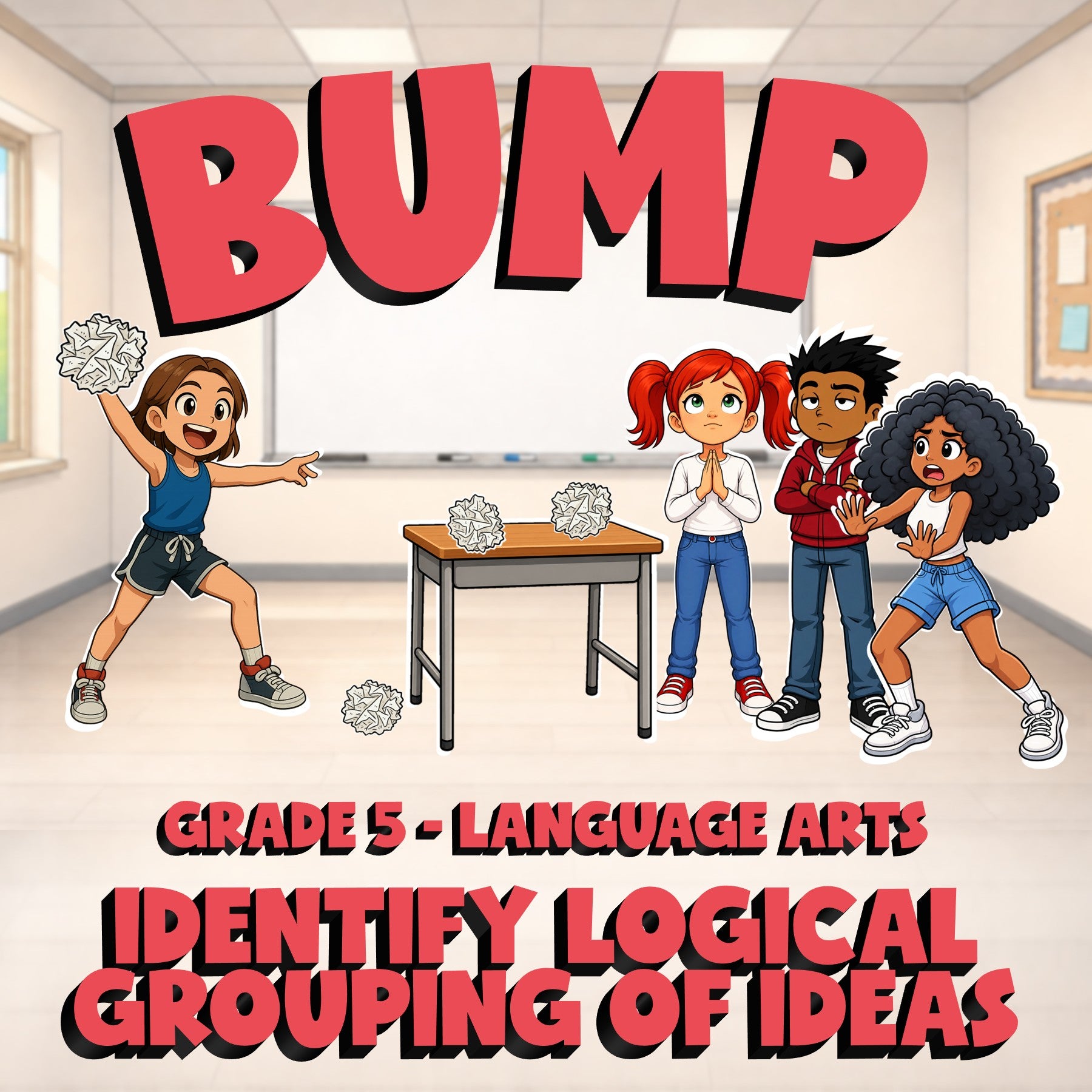 Identify Logical Grouping of Ideas BUMP ELA Game - No Prep Grade 5 Review
