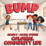 Colonial Community Life BUMP Socials Game - No Prep Grade 3 Review Activity