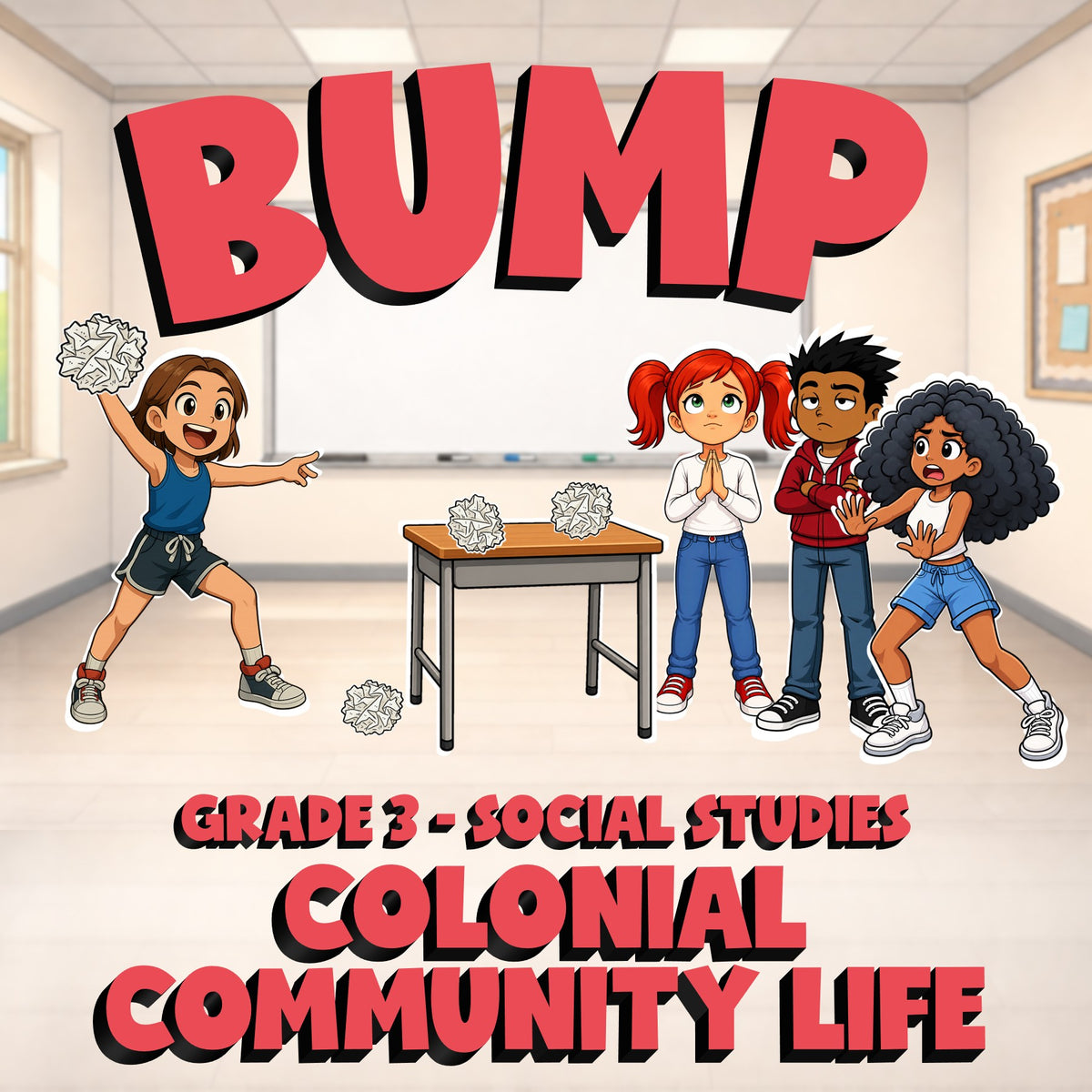 Colonial Community Life BUMP Socials Game - No Prep Grade 3 Review Activity