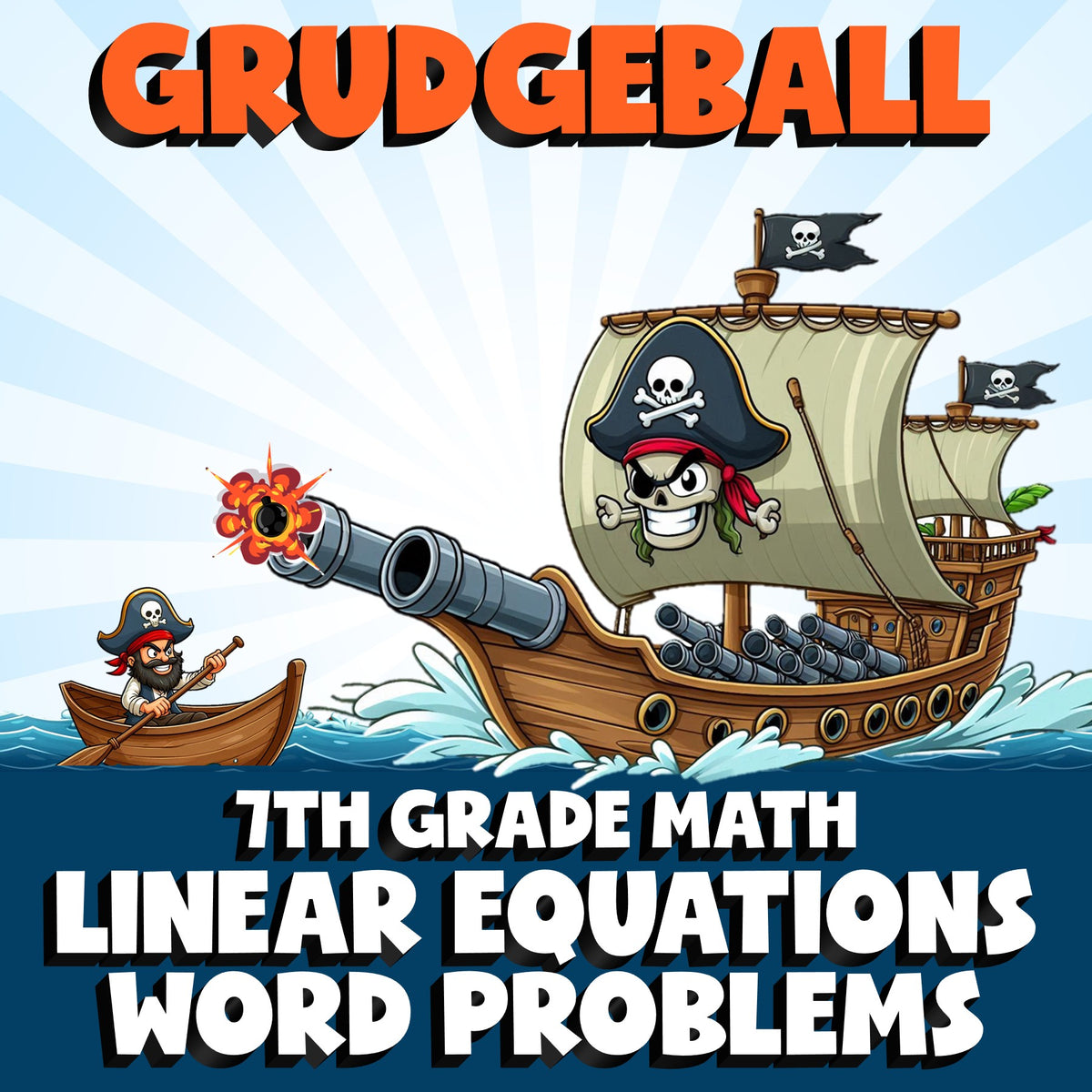 Linear Equations Word Problems GRUDGEBALL Math Game - No Prep Grade 7 Review