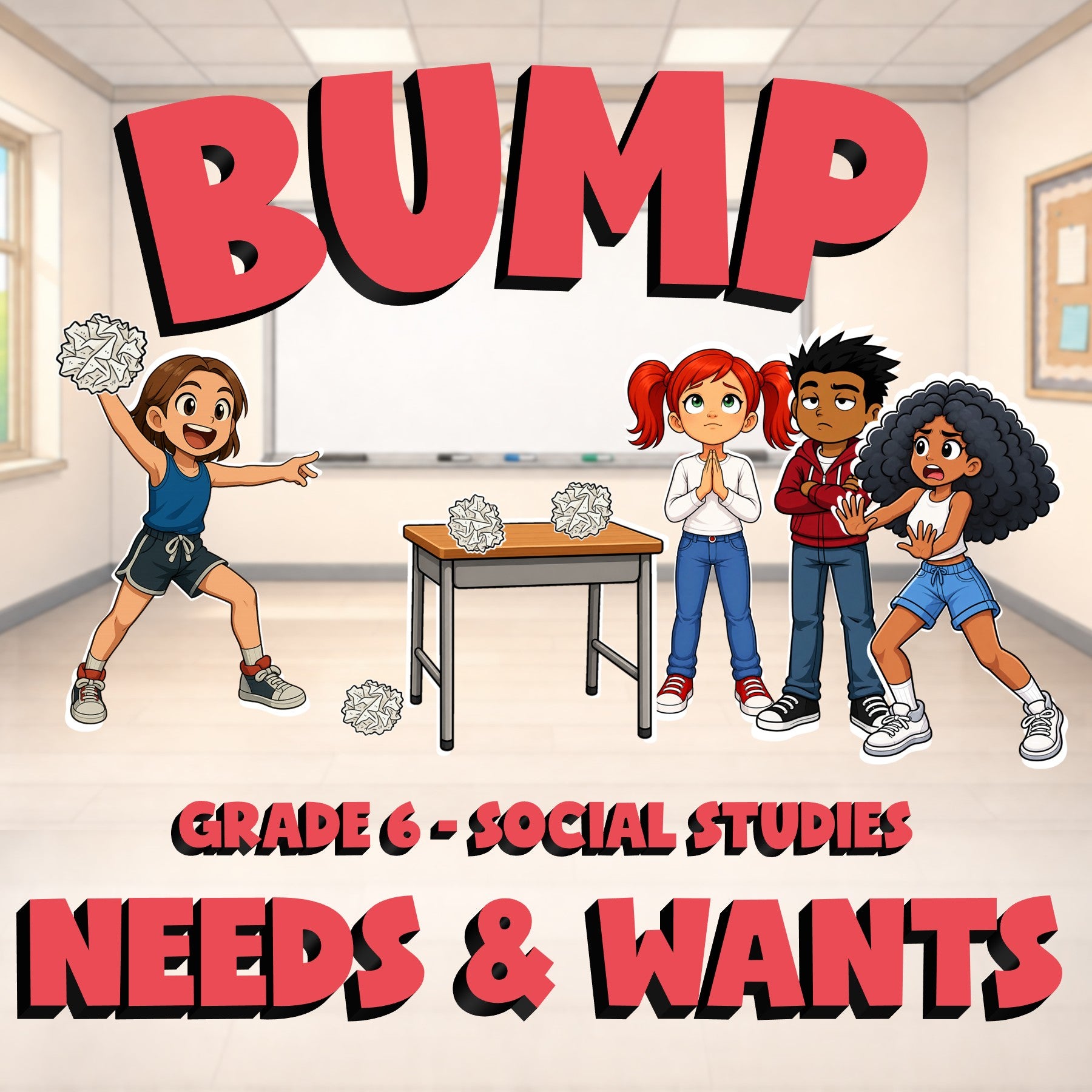 Needs & Wants BUMP Socials Game - No Prep Grade 6 Review Activity