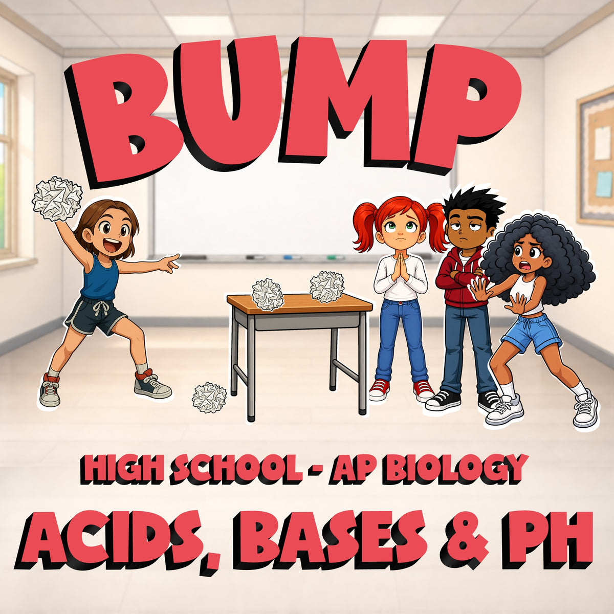 Acids, Bases & pH BUMP Science Game - No Prep AP Biology Review Activity