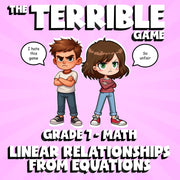 Linear Relationships from Equations THE TERRIBLE GAME - Grade 7 Math Review