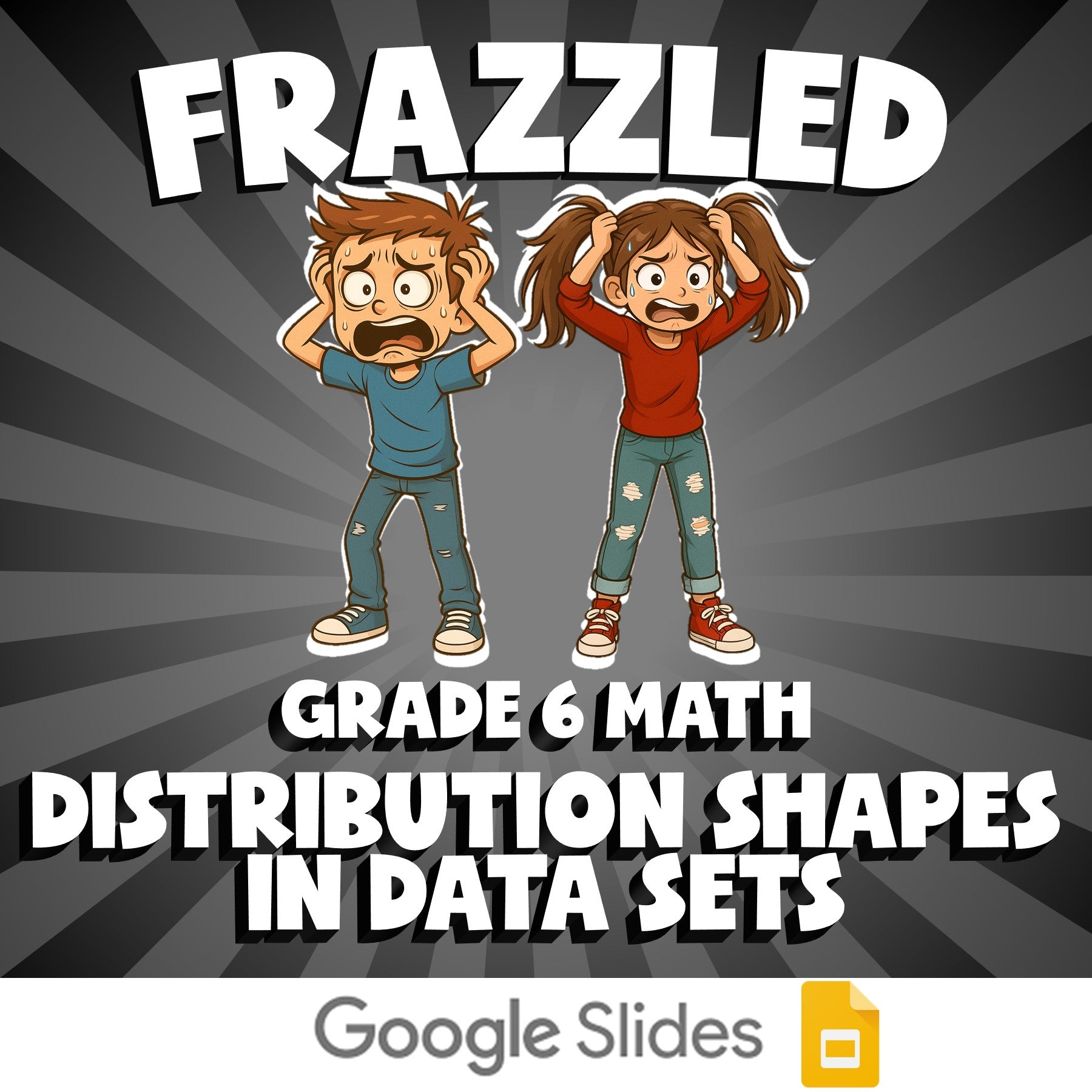 Distribution Shapes in Data Sets FRAZZLED Math Game - No Prep Grade 6 Review