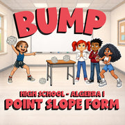 Point Slope Form BUMP Math Game - No Prep Algebra 1 Review Activity