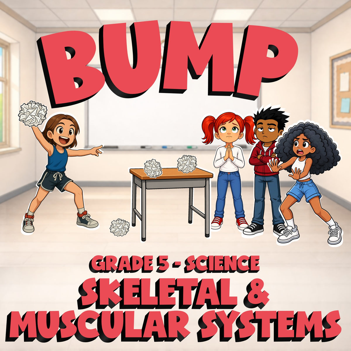 Skeletal & Muscular Systems BUMP Science Game - No Prep Grade 5 Review Activity