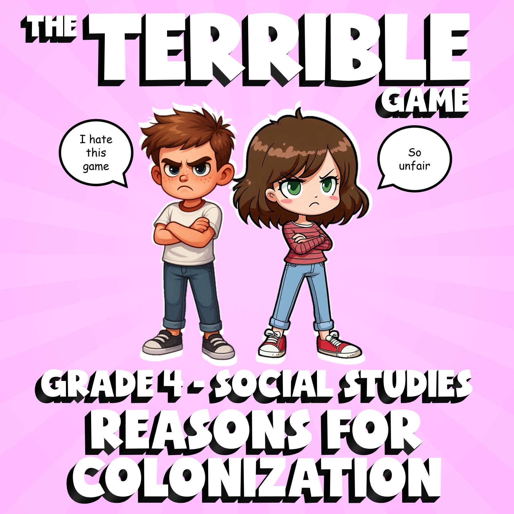 Reasons for Colonization THE TERRIBLE GAME - No Prep Grade 4 Socials Review