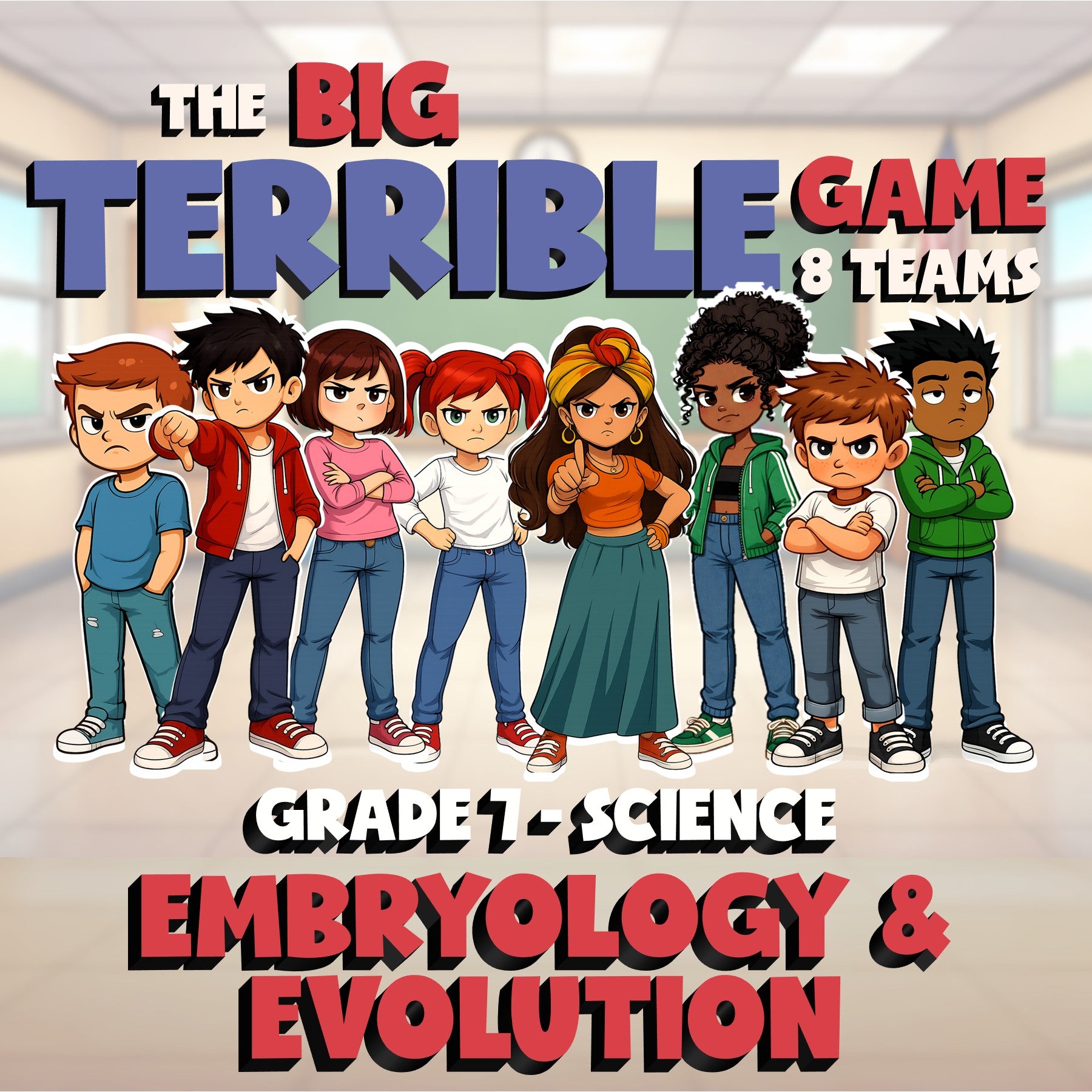 Embryology & Evolution BIG TERRIBLE GAME - No Prep Grade 7 Science Review