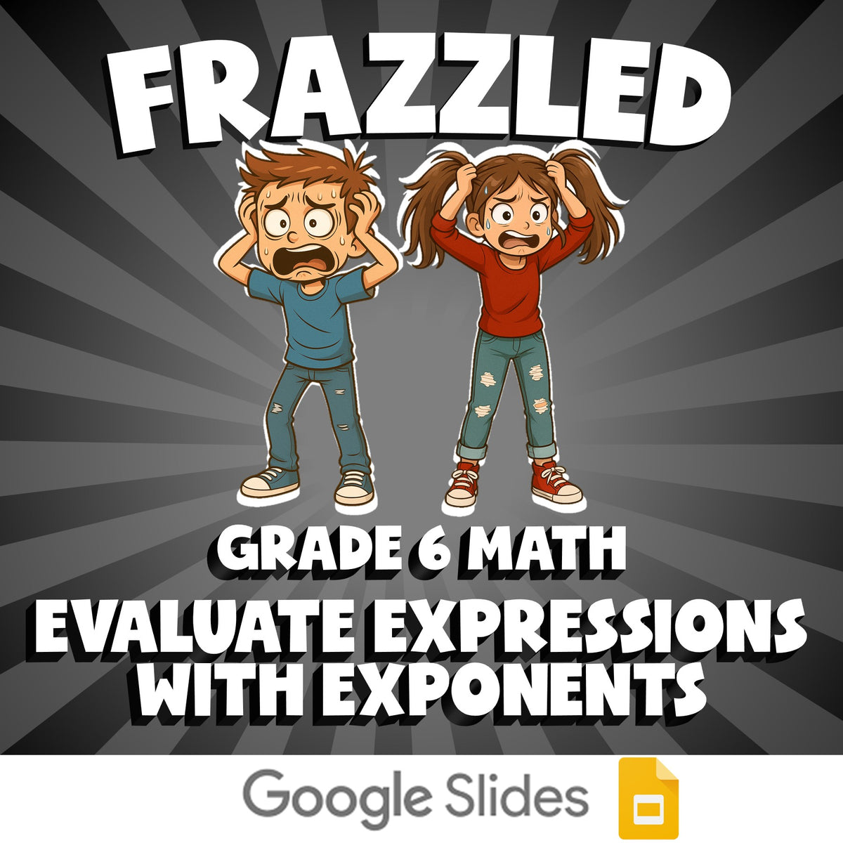 Evaluate Expressions with Exponents FRAZZLED Math Game - No Prep Grade 6 Review
