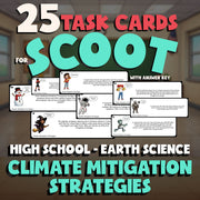 Climate Mitigation Strategies SCOOT TASK CARDS Game - No Prep Earth Science