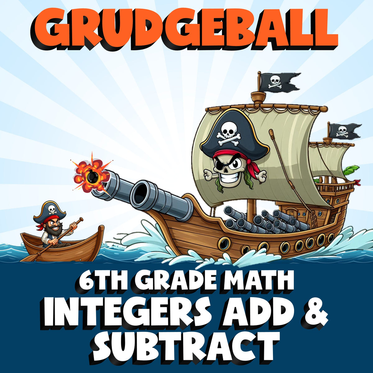 Integers Add & Subtract GRUDGEBALL Math Game - No Prep Grade 6 Review Activity