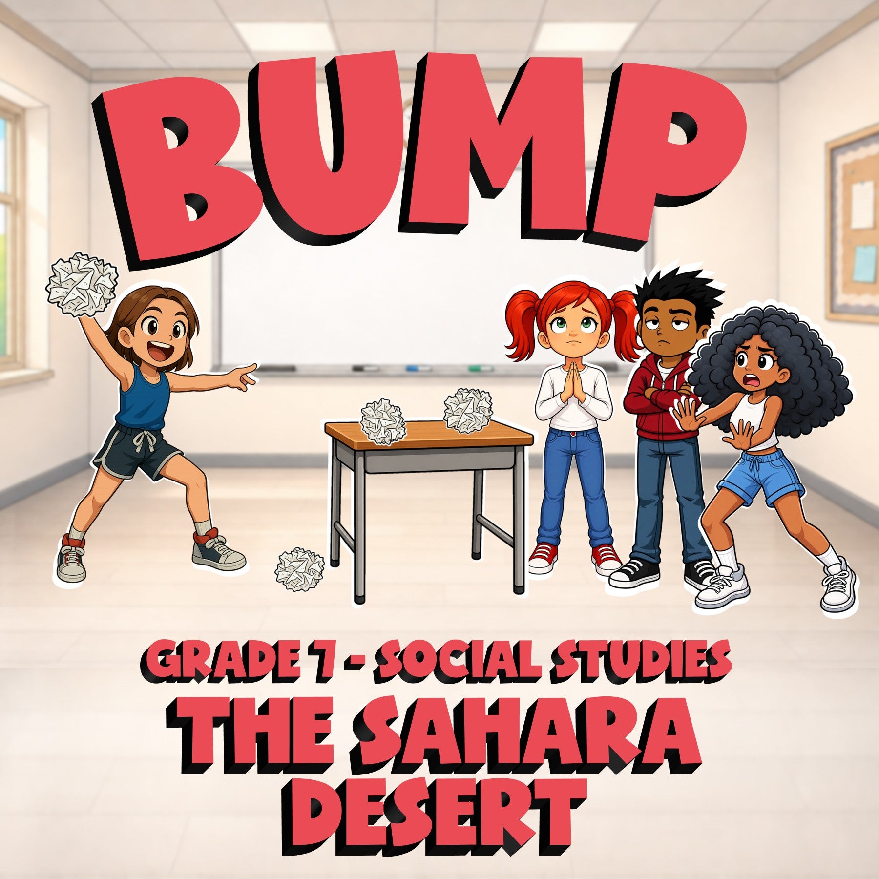 The Sahara Desert BUMP Socials Game - No Prep Grade 7 Review Activity