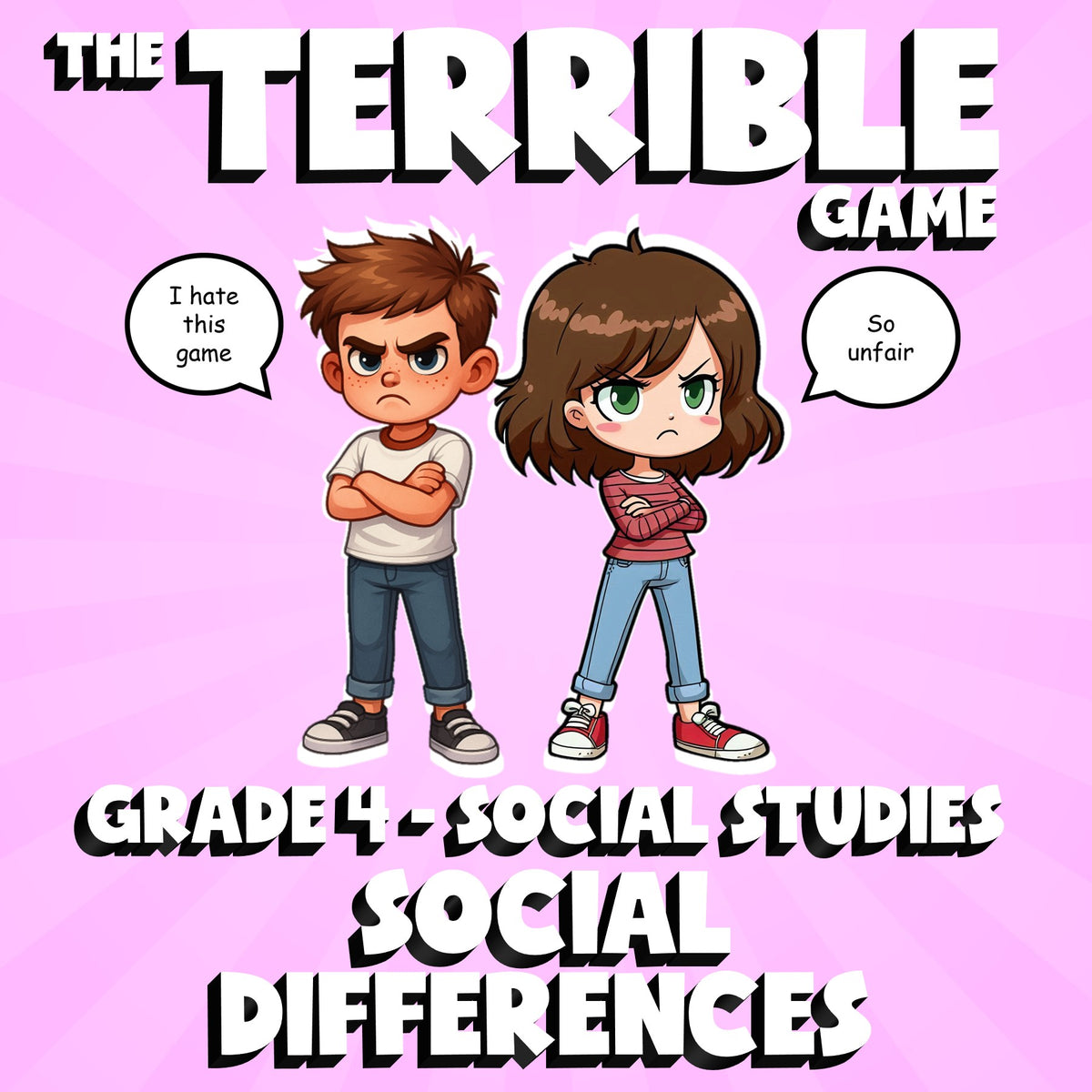 Social Differences THE TERRIBLE GAME - No Prep Grade 4 Socials Review Activity