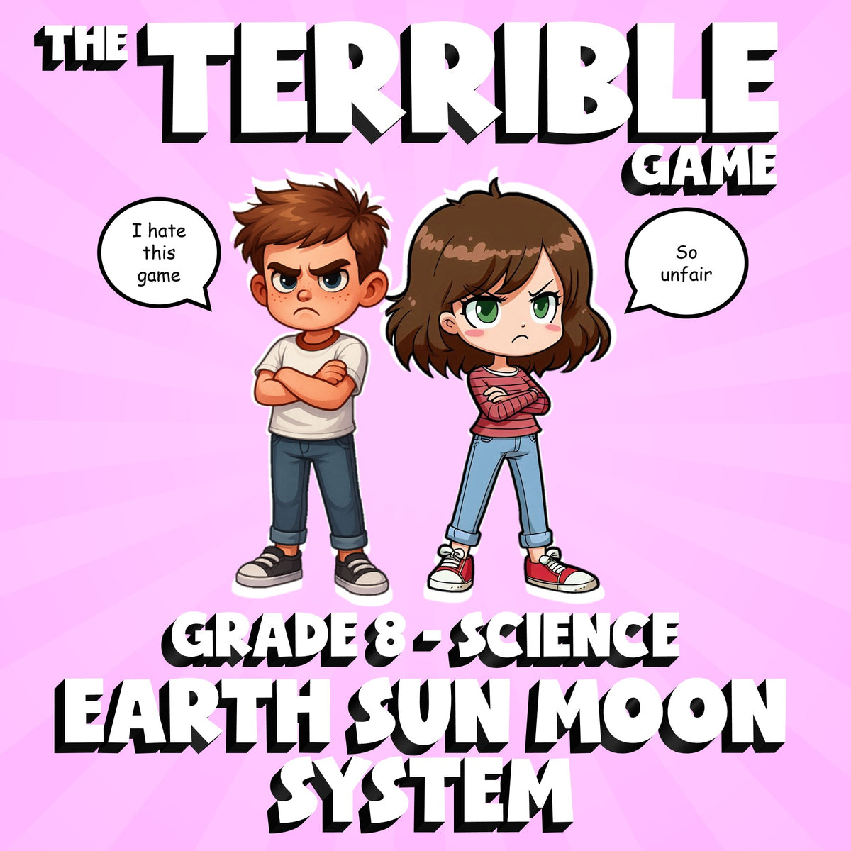 Earth Sun Moon System THE TERRIBLE GAME - No Prep Grade 8 Science Review
