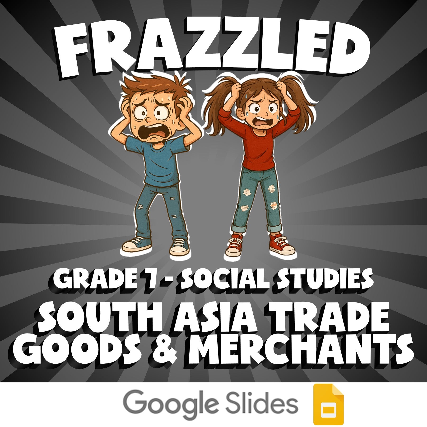 South Asia Trade Goods & Merchants FRAZZLED Socials Game - No Prep Grade 7