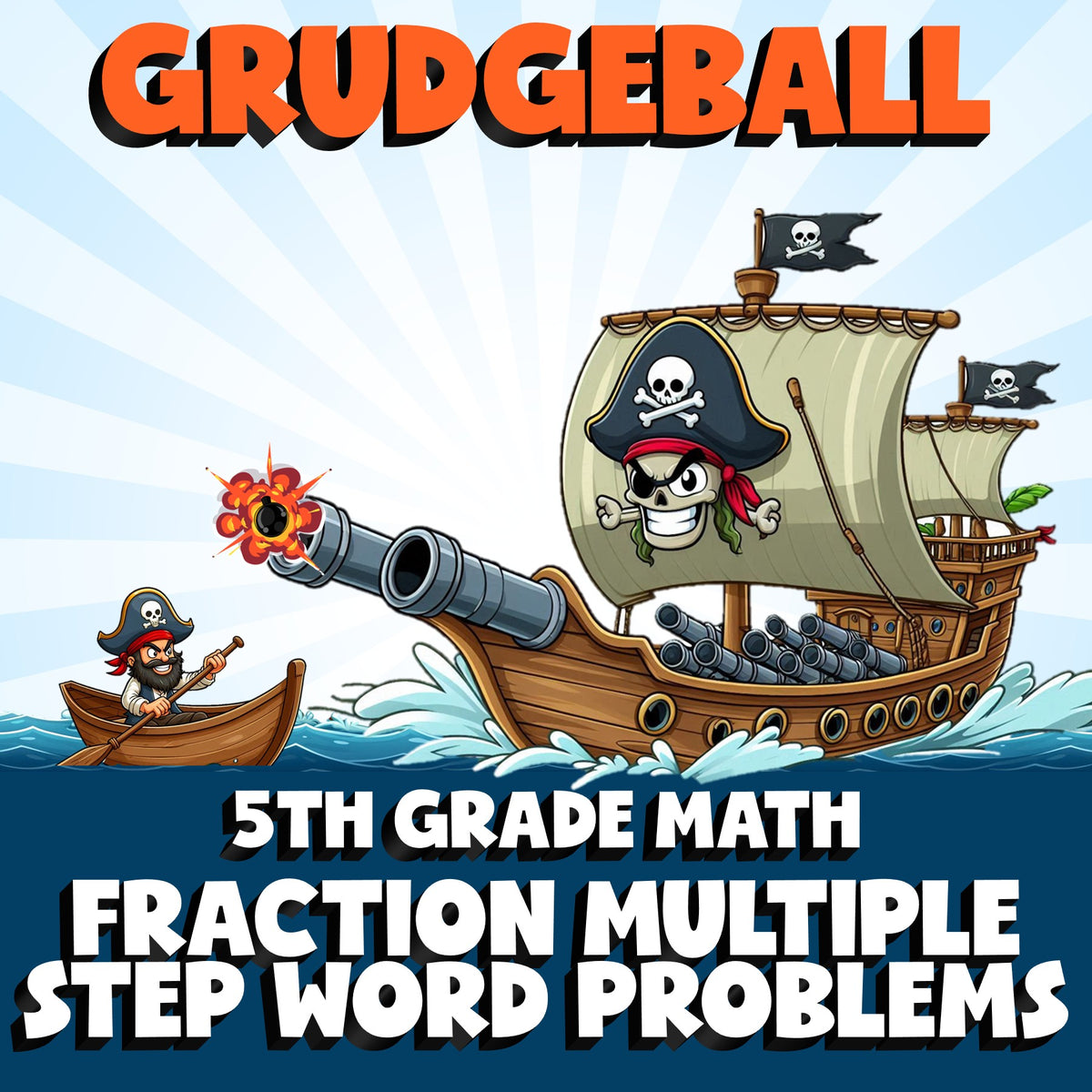 Fraction Multiple Step Word Problems GRUDGEBALL Math Game - No Prep Grade 5