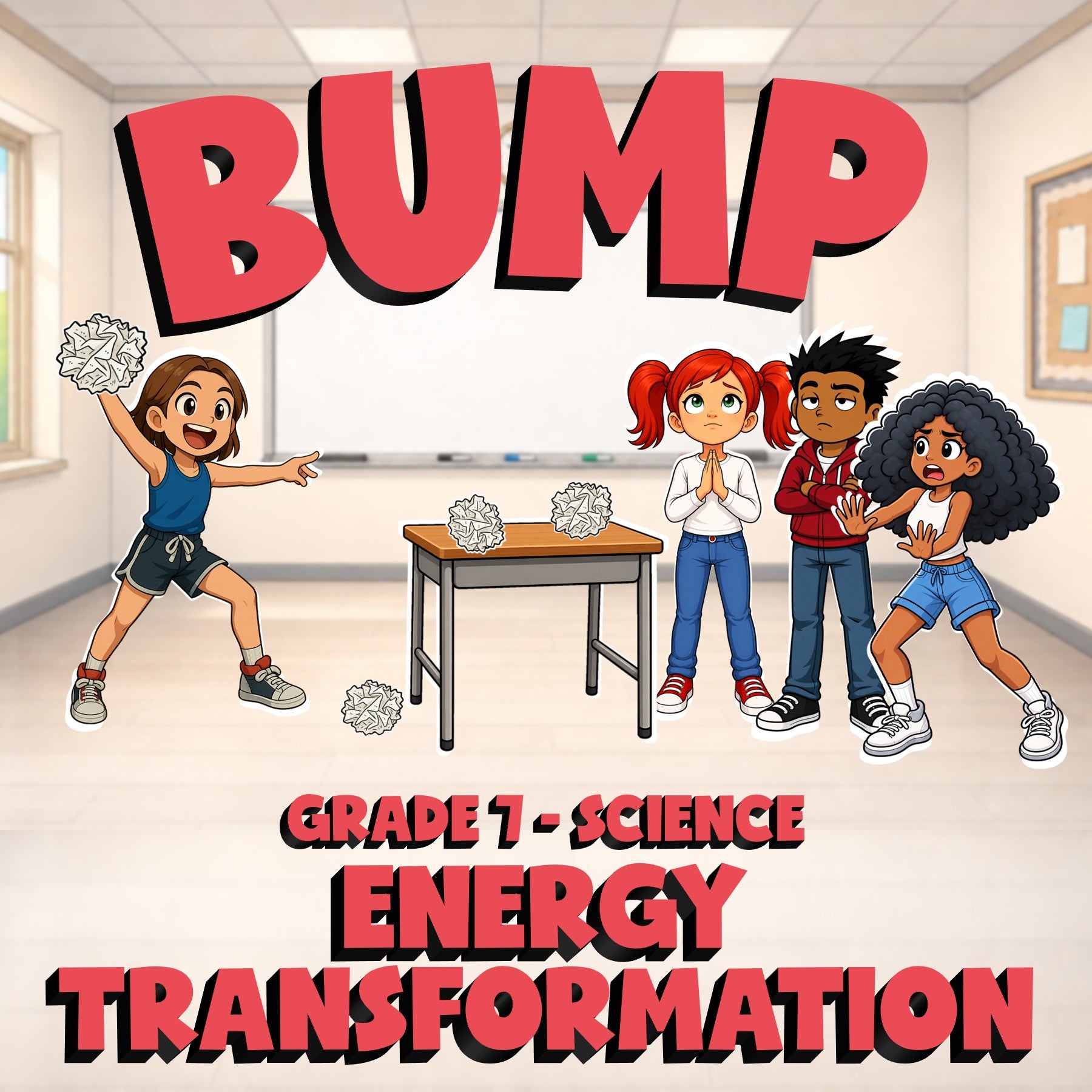 Energy Transformation BUMP Science Game - No Prep Grade 7 Review Activity
