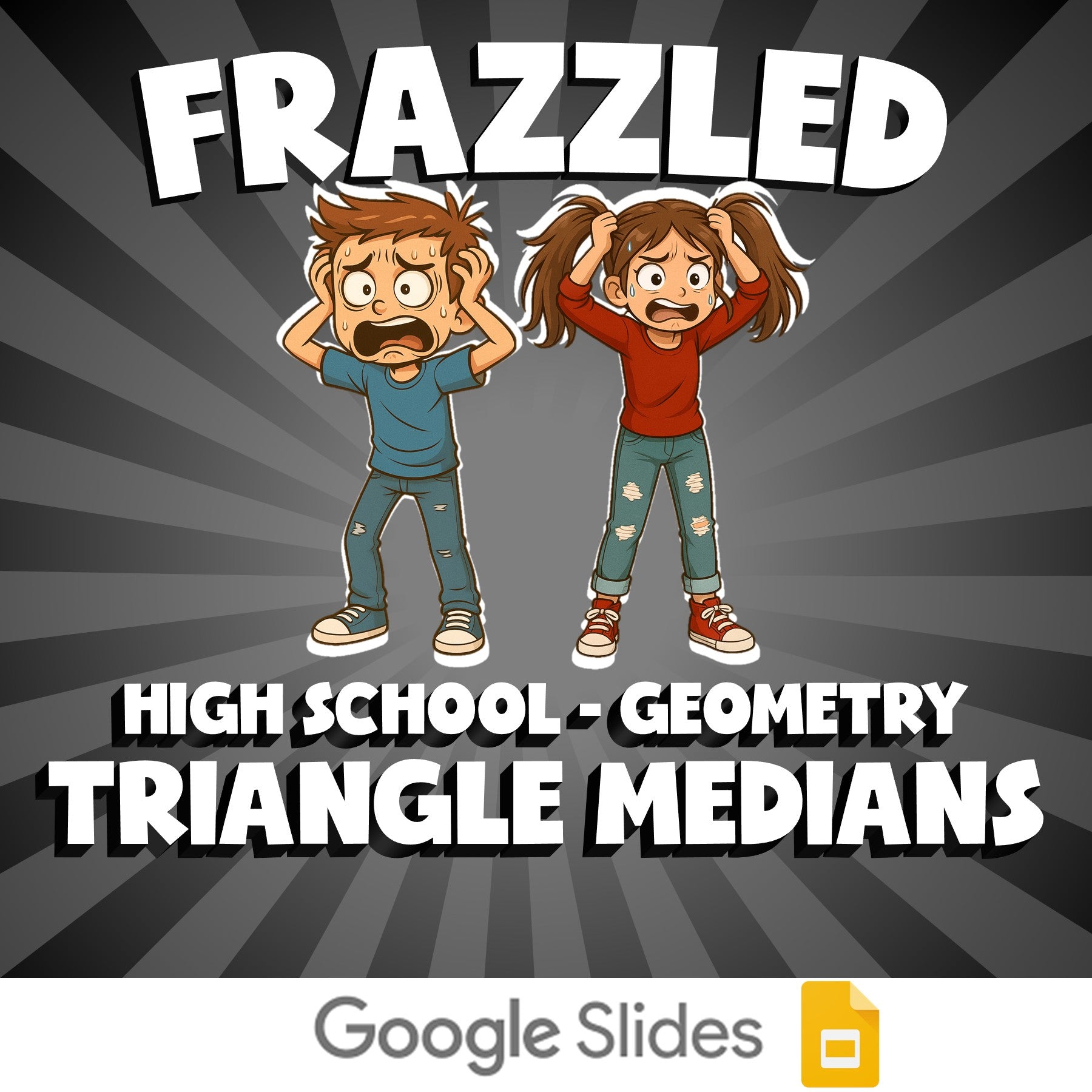 Triangle Medians FRAZZLED Math Game - No Prep Geometry Review Activity