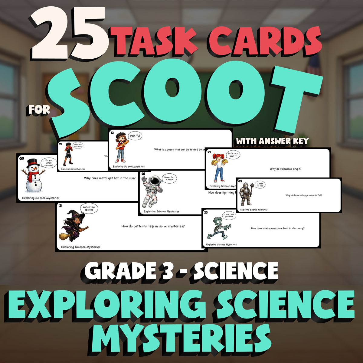 Exploring Science Mysteries SCOOT TASK CARDS Science Game - No Prep Grade 3