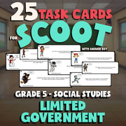 Limited Government SCOOT TASK CARDS Socials Game - No Prep Grade 5 Review