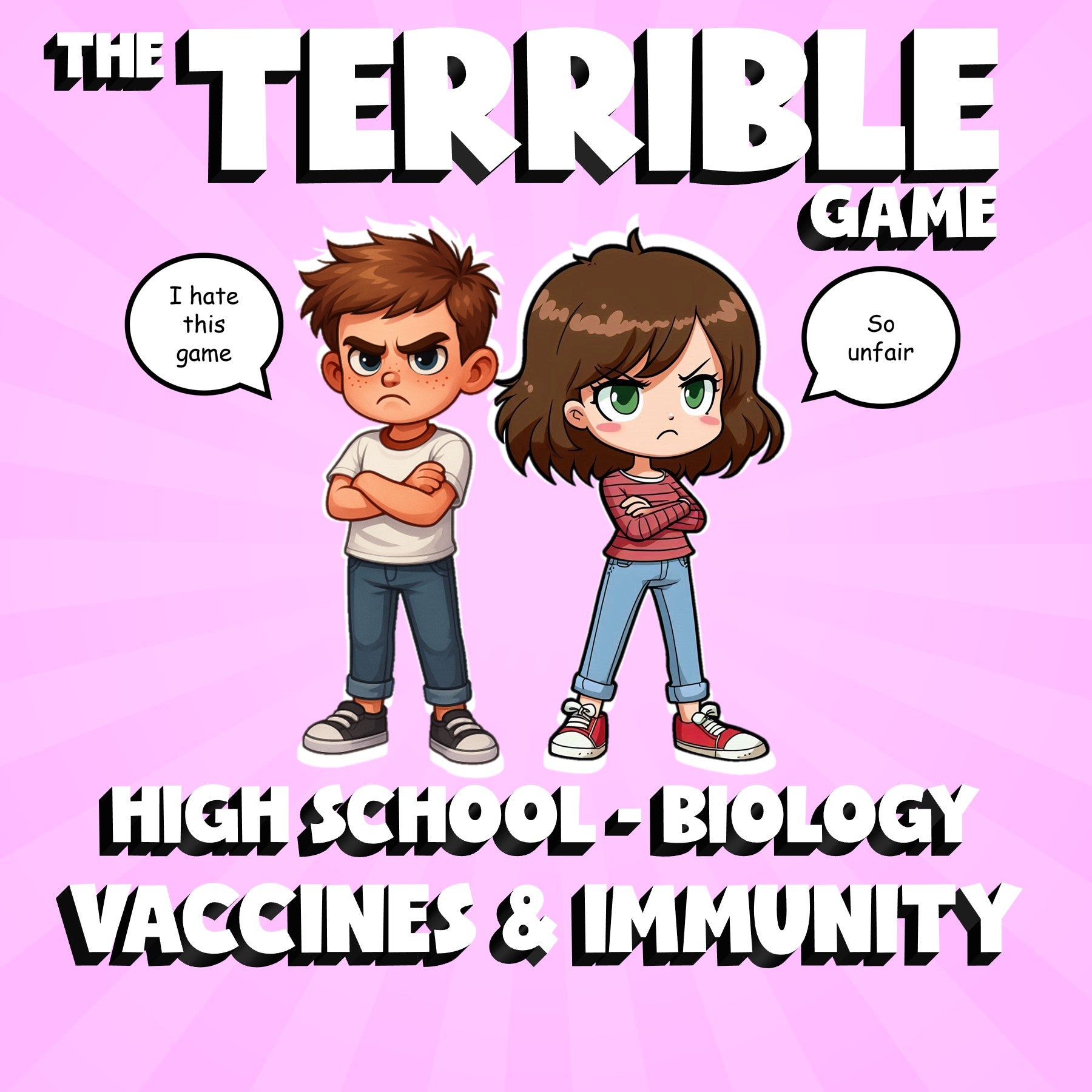 Vaccines & Immunity THE TERRIBLE GAME - No Prep Biology Science Review Activity