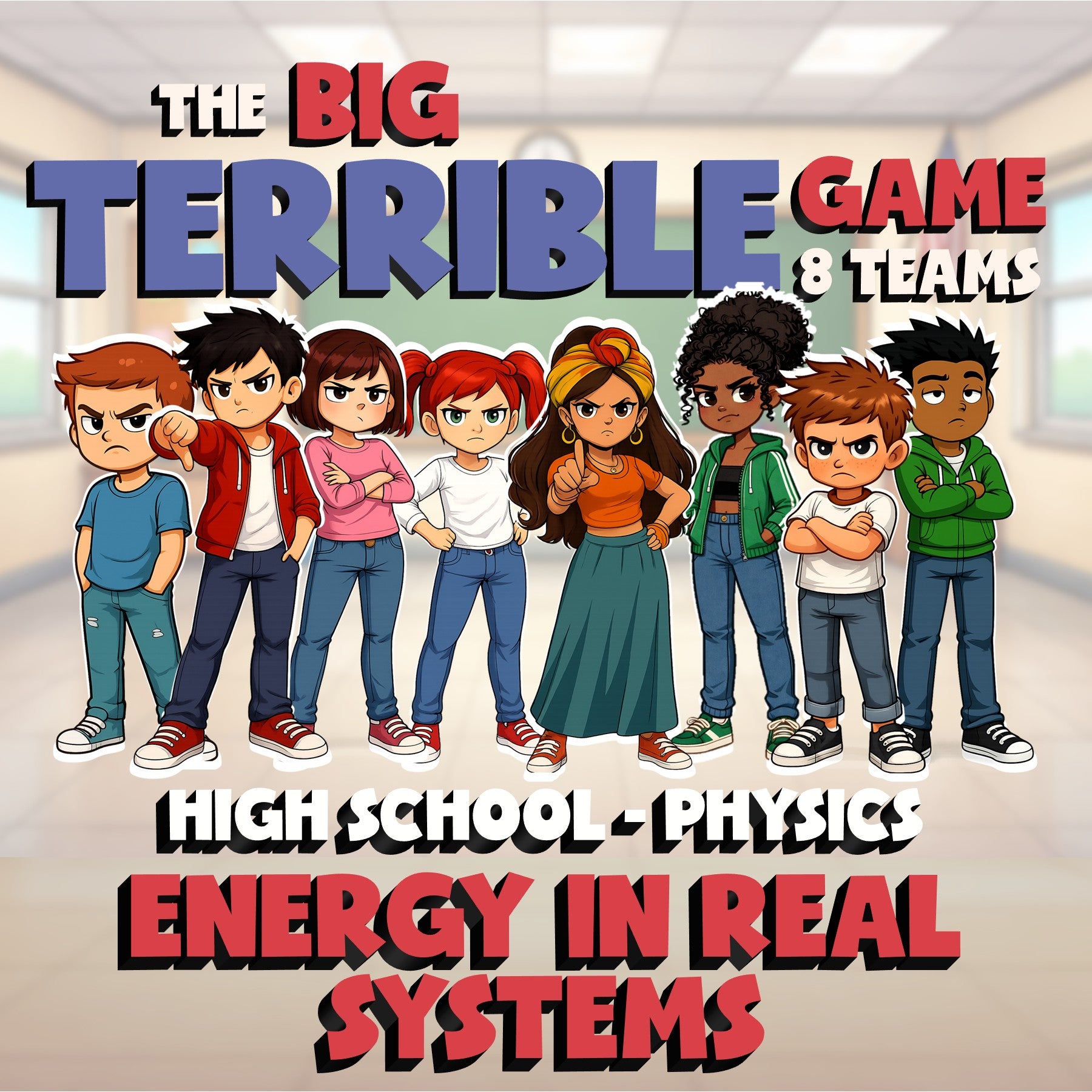 Energy in Real Systems BIG TERRIBLE GAME - No Prep Physics Science Review