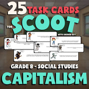 Capitalism SCOOT TASK CARDS Socials Game - No Prep Grade 8 Review Activity