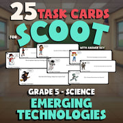 Emerging Technologies SCOOT TASK CARDS Science Game - No Prep Grade 5 Review