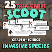 Invasive Species SCOOT TASK CARDS Science Game - No Prep Grade 8 Review Activity