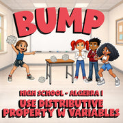 Use Distributive Property w Variables BUMP Math Game - No Prep Algebra 1 Review