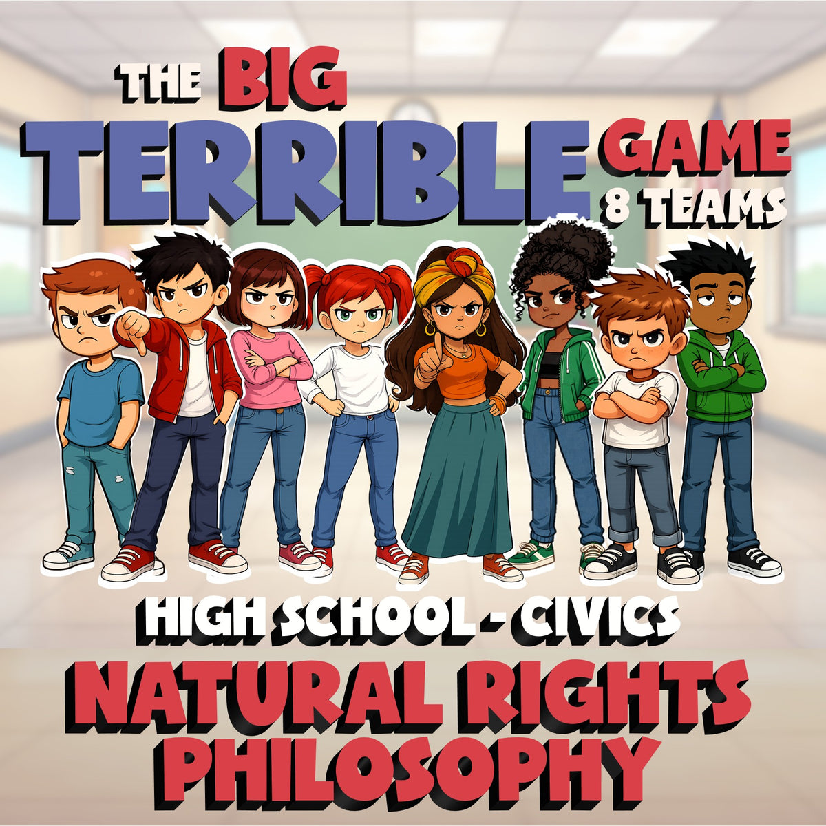 Natural Rights Philosophy BIG TERRIBLE GAME - No Prep Civics Review Activity