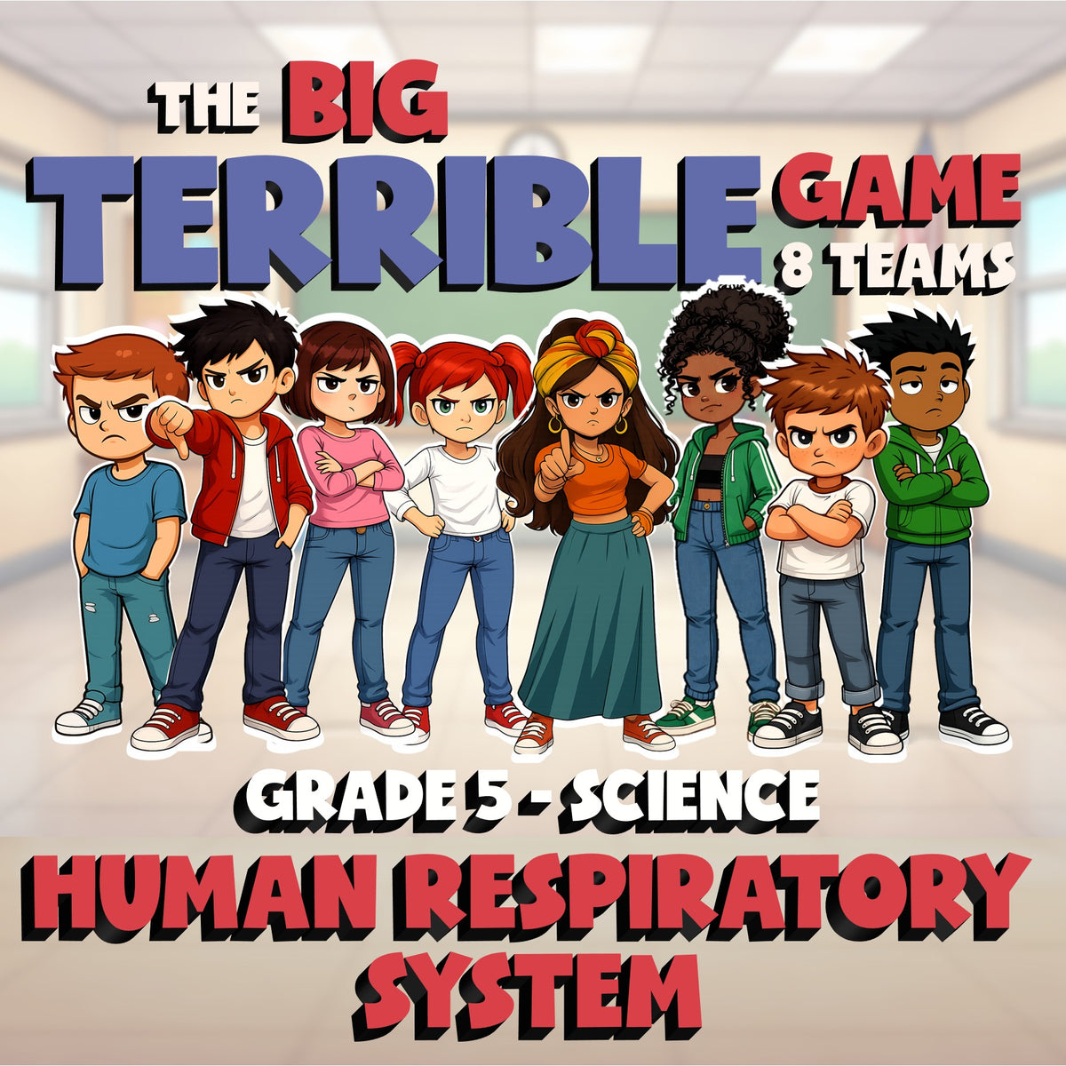 Human Respiratory System BIG TERRIBLE GAME - No Prep Grade 5 Science Review