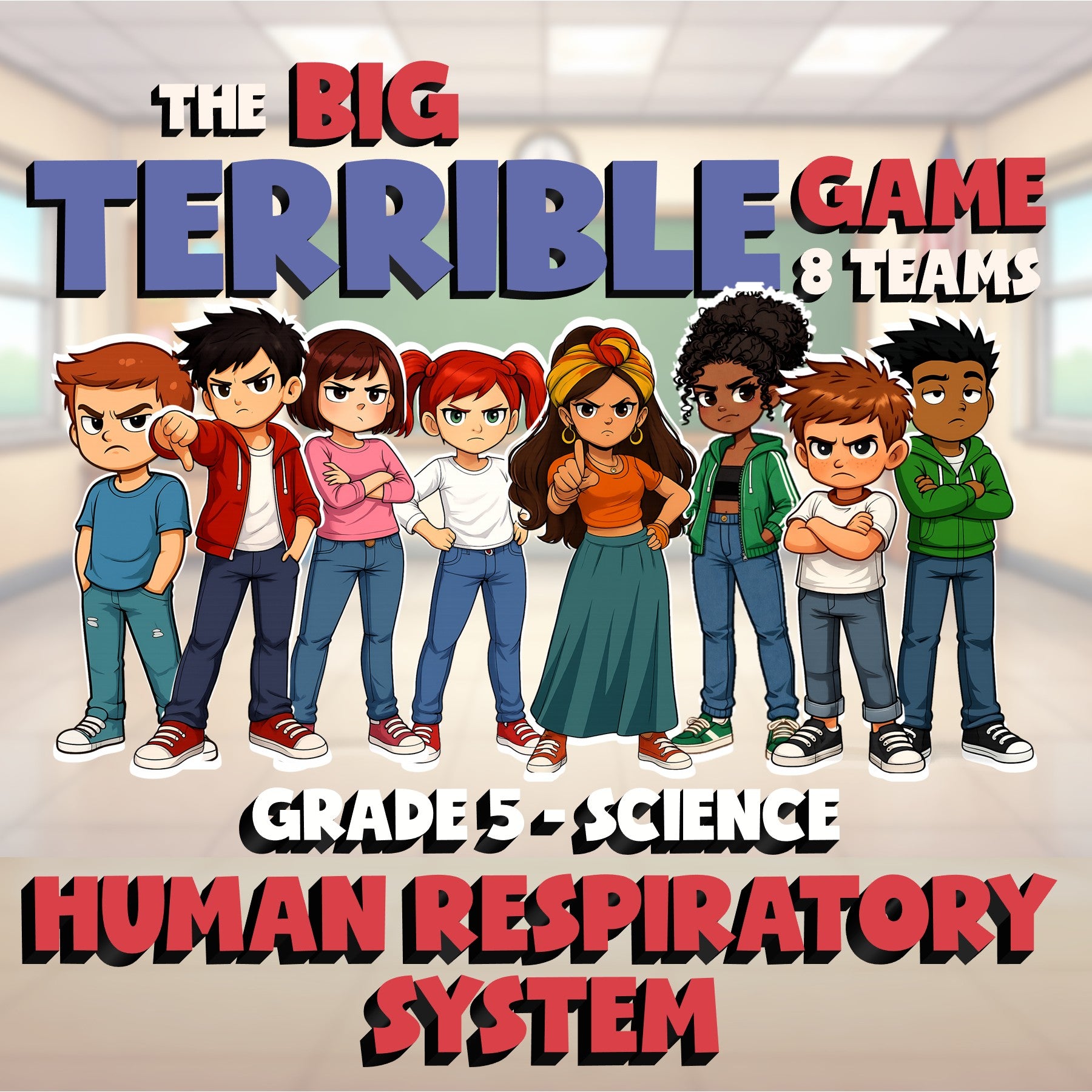 Human Respiratory System BIG TERRIBLE GAME - No Prep Grade 5 Science Review