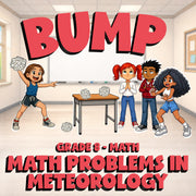 Math Problems in Meteorology BUMP Math Game - No Prep Grade 8 Review Activity