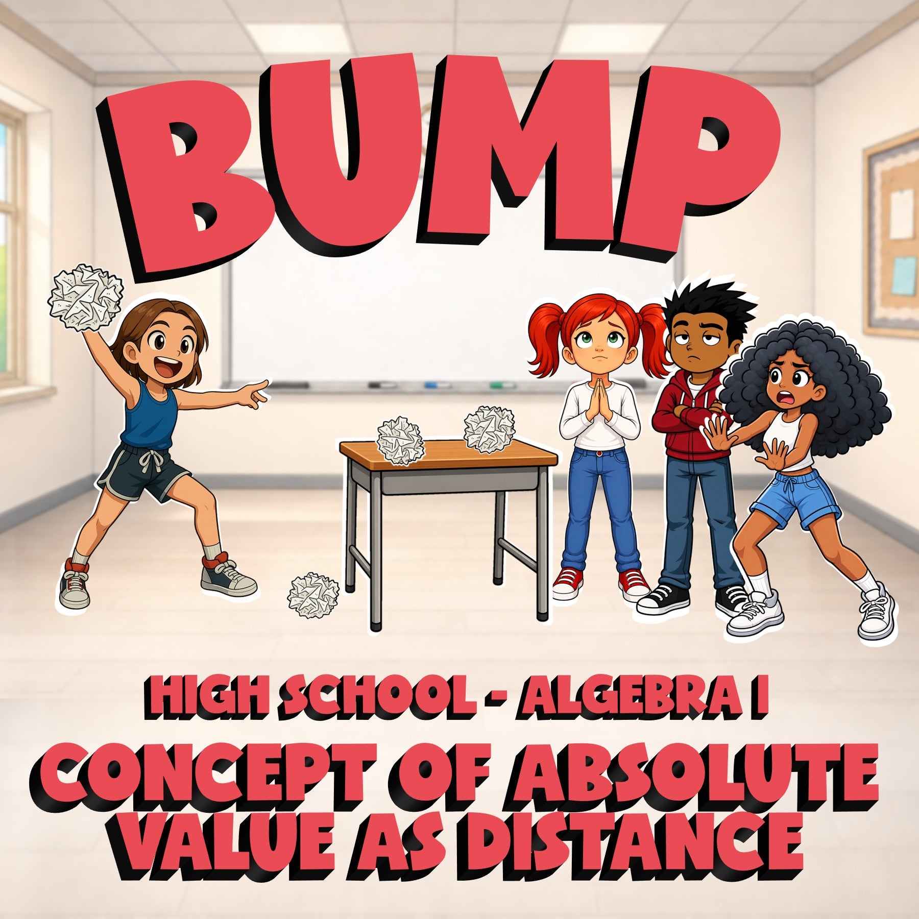 Concept of Absolute Value as Distance BUMP Math Game - No Prep Algebra 1 Review
