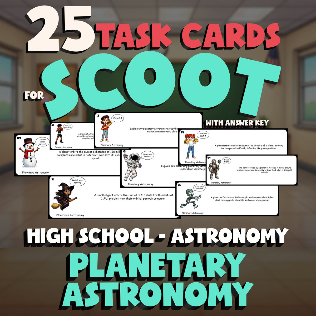 Planetary Astronomy SCOOT TASK CARDS Science Game - No Prep Astronomy Review