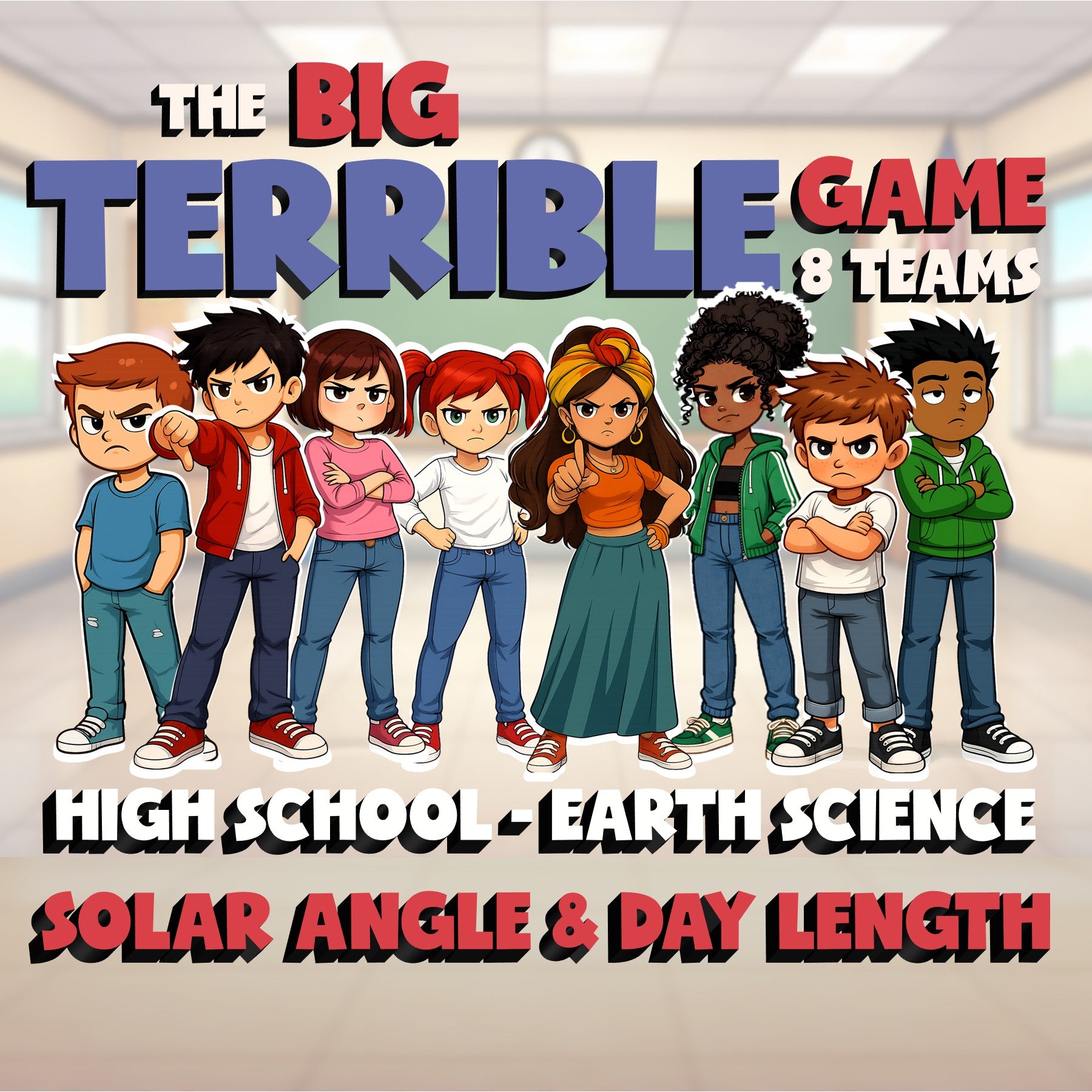 Solar Angle & Day Length BIG TERRIBLE GAME - No Prep Earth Science Review