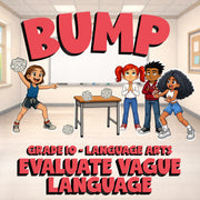 Evaluate Vague Language BUMP ELA Game - No Prep Grade 10 Review Activity