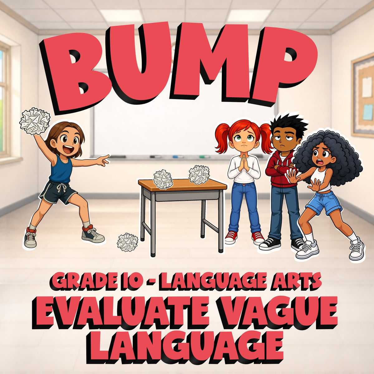 Evaluate Vague Language BUMP ELA Game - No Prep Grade 10 Review Activity