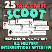 U.S. Military Interventions After 1991 SCOOT TASK CARDS U.S. History Game