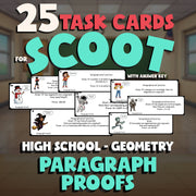 Paragraph Proofs SCOOT TASK CARDS Math Game - No Prep Geometry Review Activity