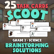 Brainstorming Solutions SCOOT TASK CARDS Science Game - No Prep Grade 3 Review