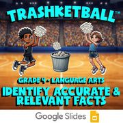 Identify Accurate & Relevant Facts TRASHKETBALL ELA Game - No Prep Grade 4